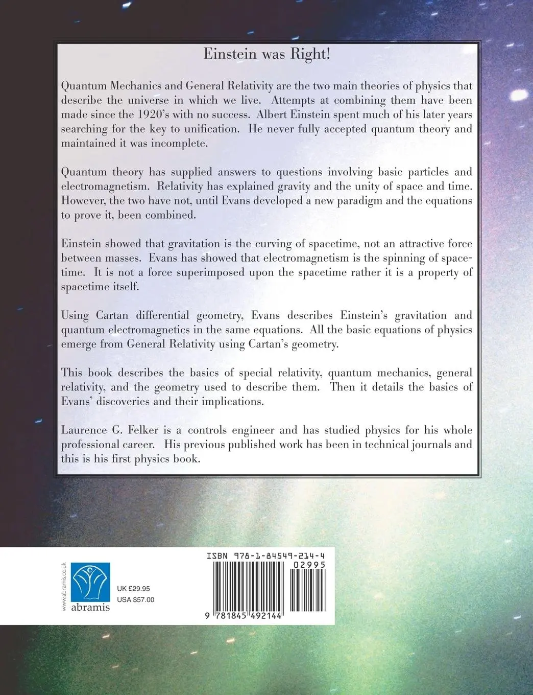 Rückseite: 9781845492144 | Evans Equations of Unified Field Theory | Laurence G. Felker | Buch
