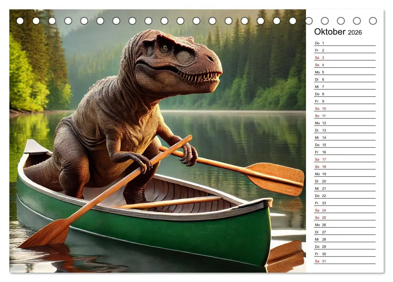 Bild: 9783457282144 | Sportlicher T-Rex - Mit Fun durch das Jahr (Tischkalender 2026 DIN...