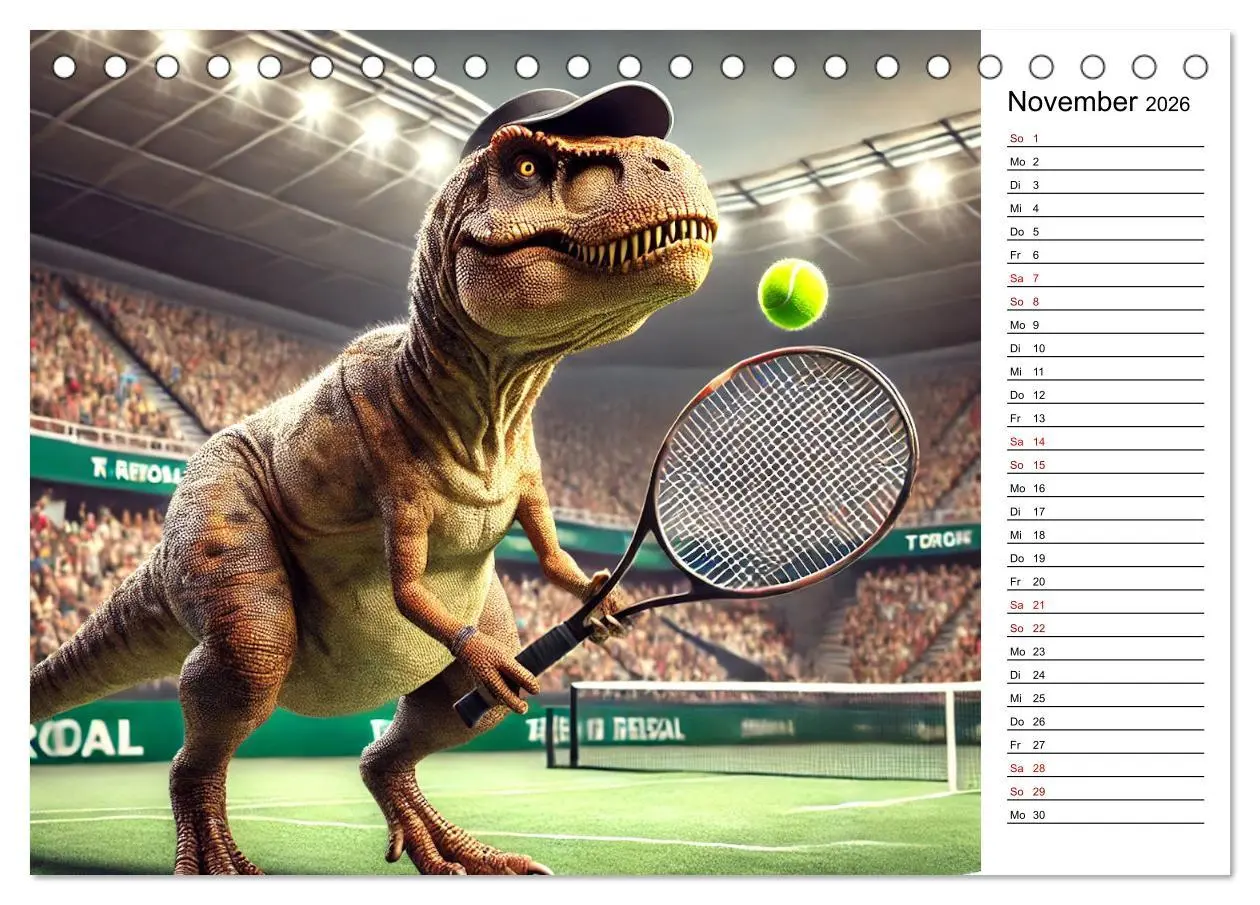 Bild: 9783457282144 | Sportlicher T-Rex - Mit Fun durch das Jahr (Tischkalender 2026 DIN...