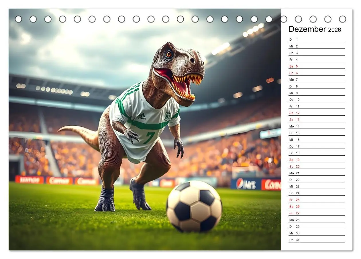 Bild: 9783457282144 | Sportlicher T-Rex - Mit Fun durch das Jahr (Tischkalender 2026 DIN...