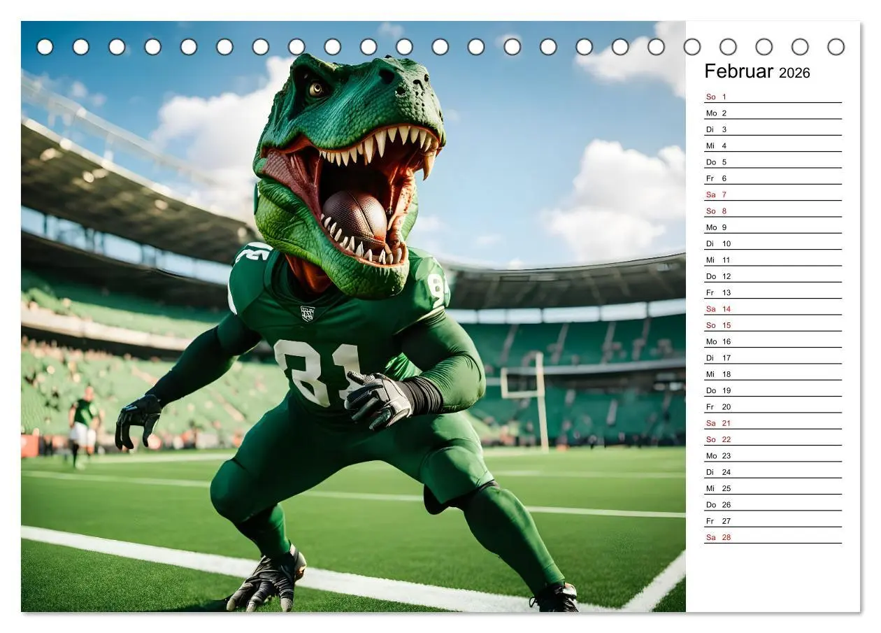 Bild: 9783457282144 | Sportlicher T-Rex - Mit Fun durch das Jahr (Tischkalender 2026 DIN...