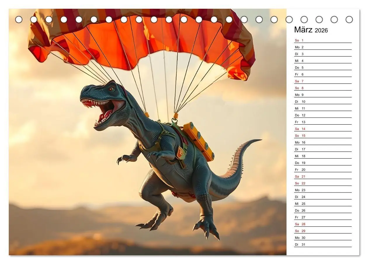 Bild: 9783457282144 | Sportlicher T-Rex - Mit Fun durch das Jahr (Tischkalender 2026 DIN...