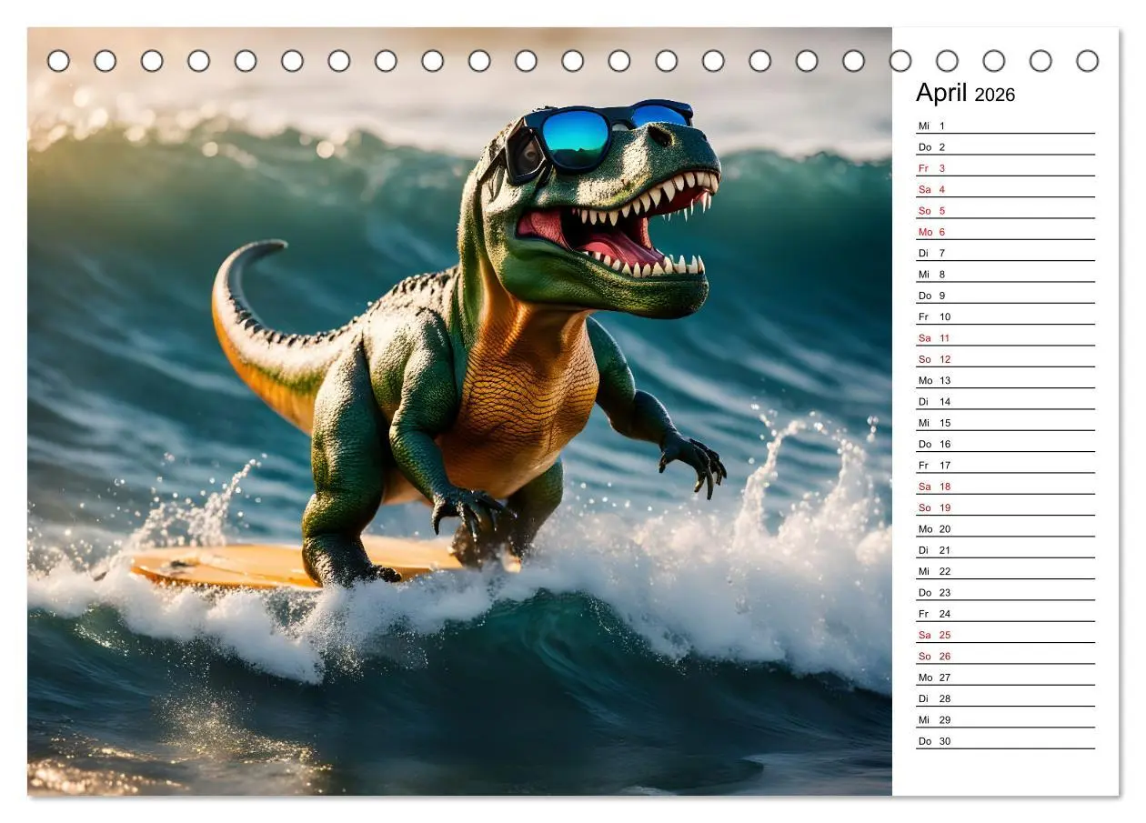 Bild: 9783457282144 | Sportlicher T-Rex - Mit Fun durch das Jahr (Tischkalender 2026 DIN...