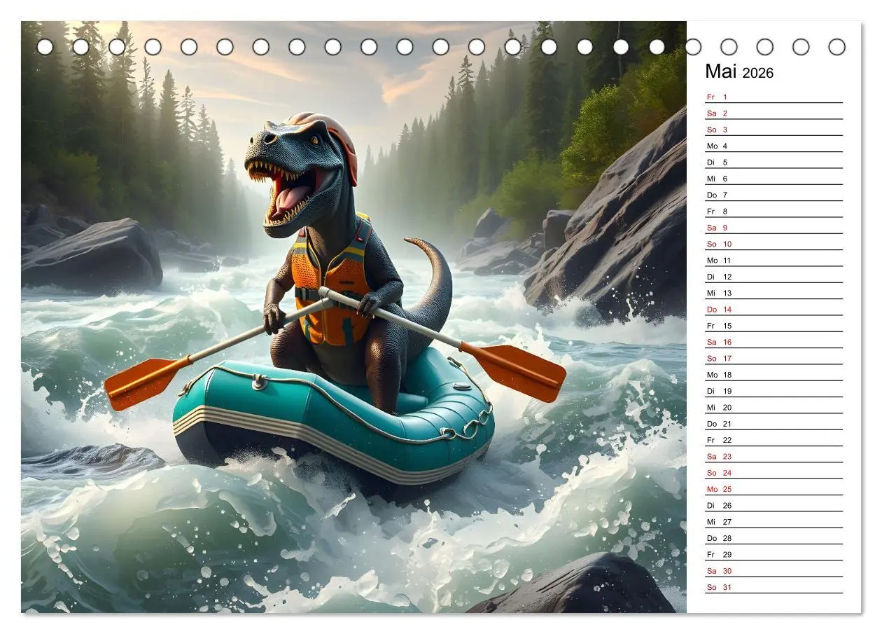 Bild: 9783457282144 | Sportlicher T-Rex - Mit Fun durch das Jahr (Tischkalender 2026 DIN...