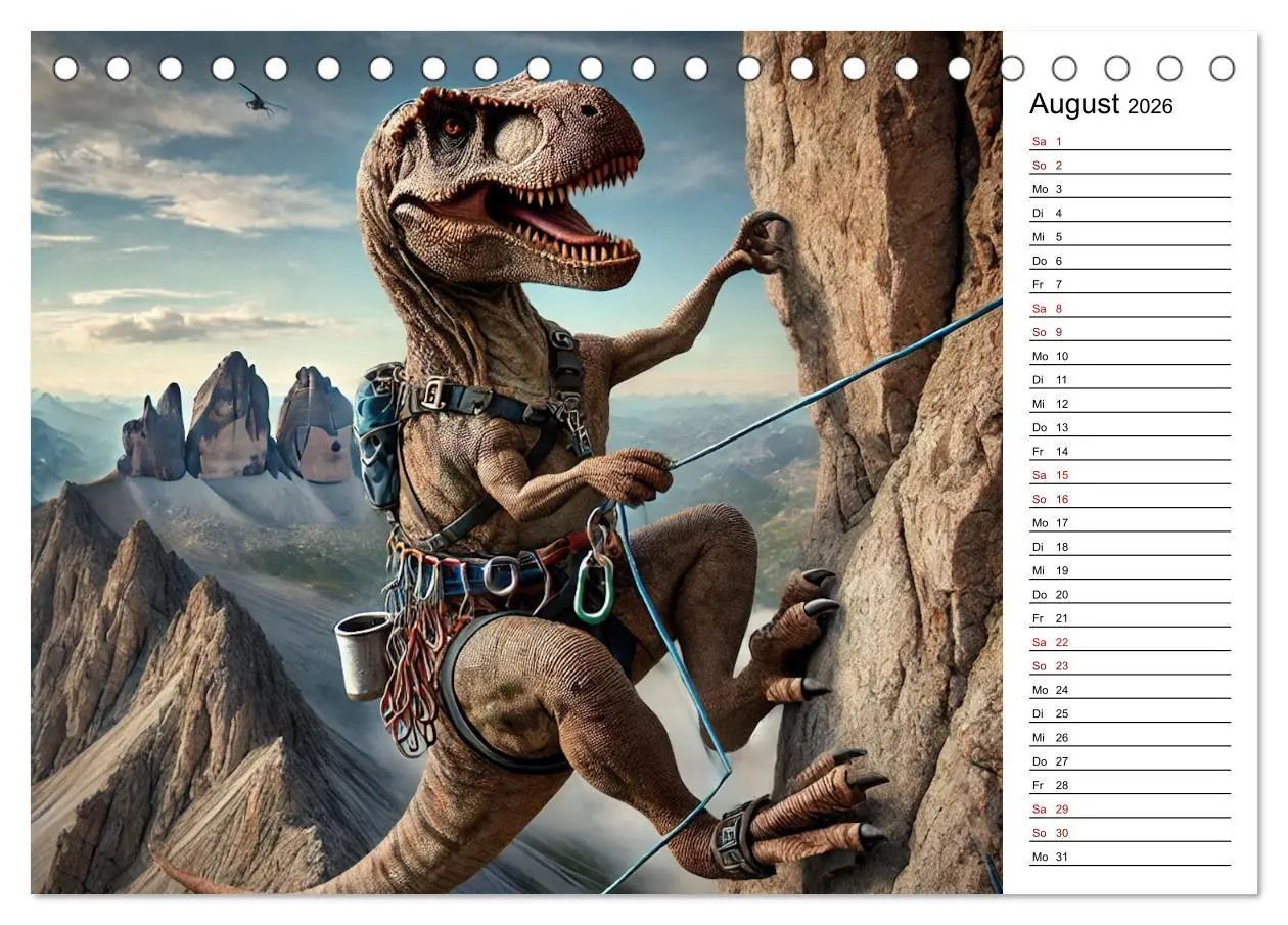 Bild: 9783457282144 | Sportlicher T-Rex - Mit Fun durch das Jahr (Tischkalender 2026 DIN...