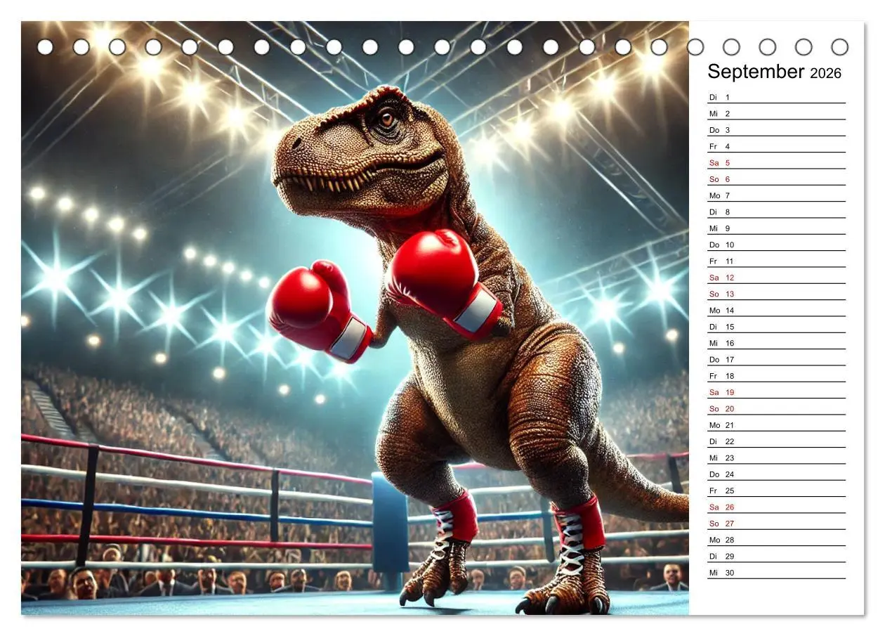 Bild: 9783457282144 | Sportlicher T-Rex - Mit Fun durch das Jahr (Tischkalender 2026 DIN...