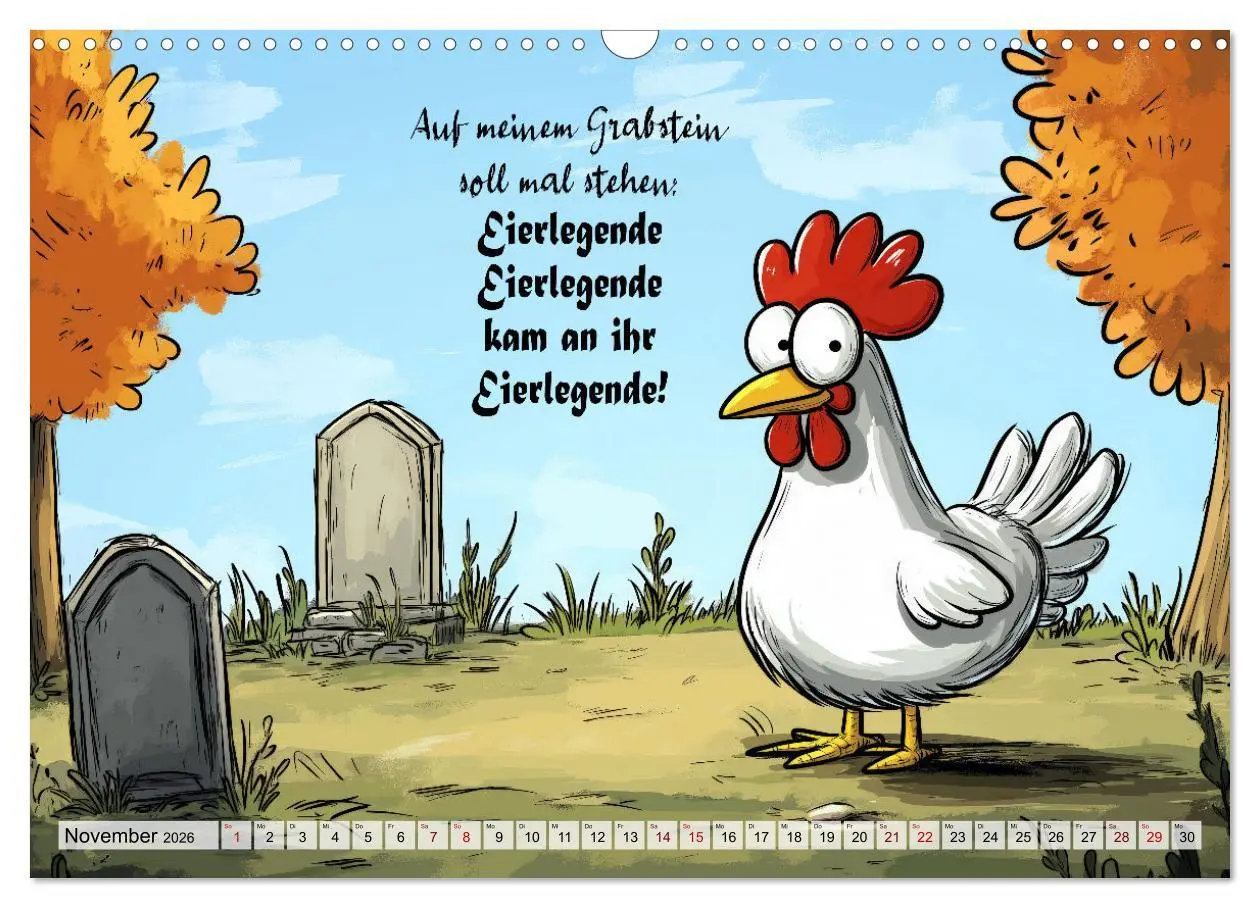 Bild: 9783457352144 | Verrücktes Hühnervolk (Wandkalender 2026 DIN A3 quer), CALVENDO...