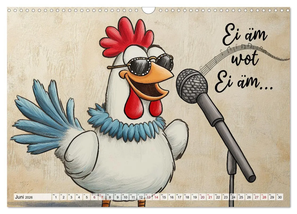 Bild: 9783457352144 | Verrücktes Hühnervolk (Wandkalender 2026 DIN A3 quer), CALVENDO...