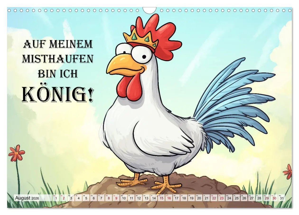 Bild: 9783457352144 | Verrücktes Hühnervolk (Wandkalender 2026 DIN A3 quer), CALVENDO...
