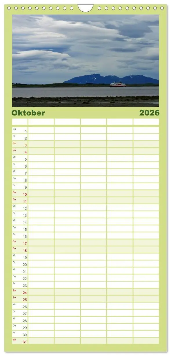 Bild: 9783516512144 | Familienplaner 2026 - Hurtigruten - Entlang der norwegischen Küste...