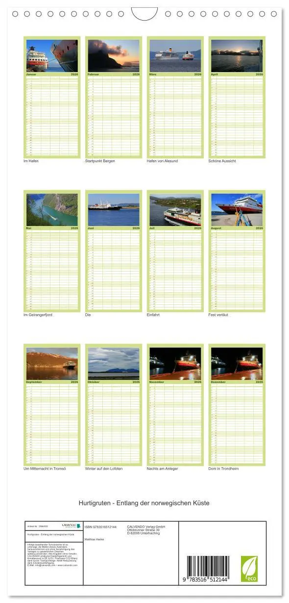 Bild: 9783516512144 | Familienplaner 2026 - Hurtigruten - Entlang der norwegischen Küste...