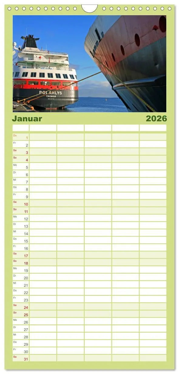 Bild: 9783516512144 | Familienplaner 2026 - Hurtigruten - Entlang der norwegischen Küste...