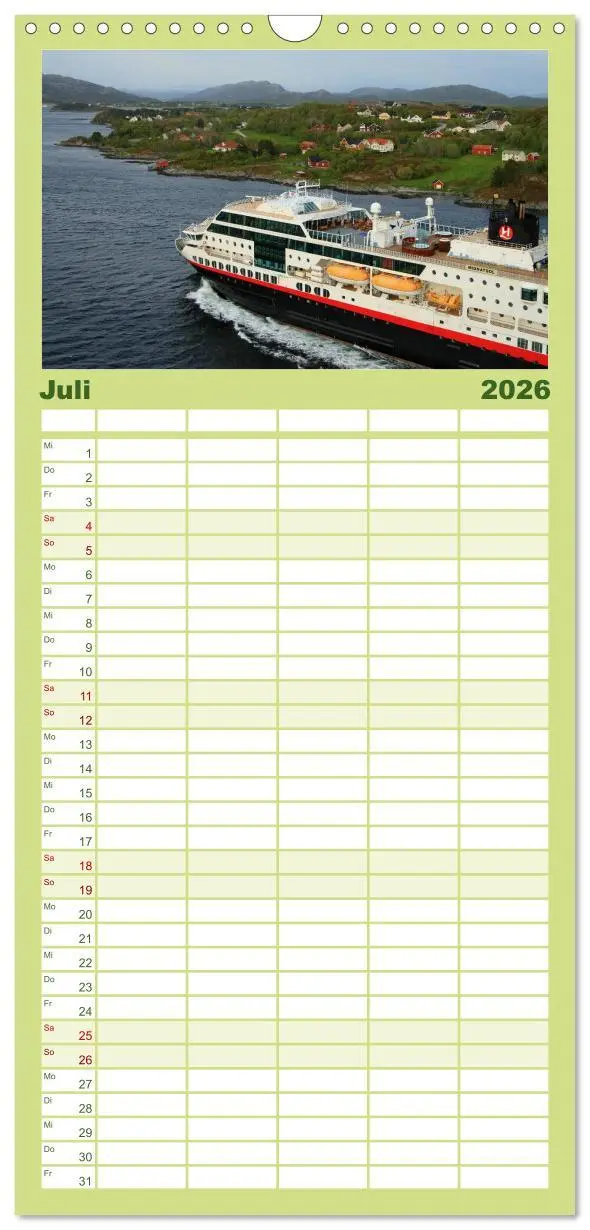 Bild: 9783516512144 | Familienplaner 2026 - Hurtigruten - Entlang der norwegischen Küste...