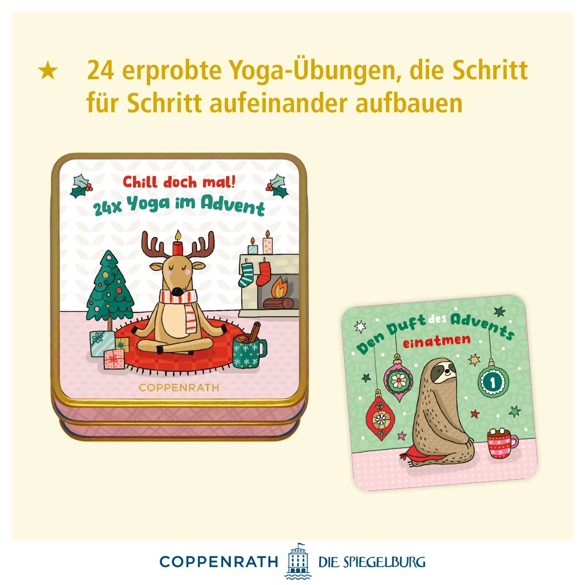 Bild: 4050003972244 | Mitmach-Dosen - Chill doch mal! 24x Yoga im Advent / 24 schnurrige...
