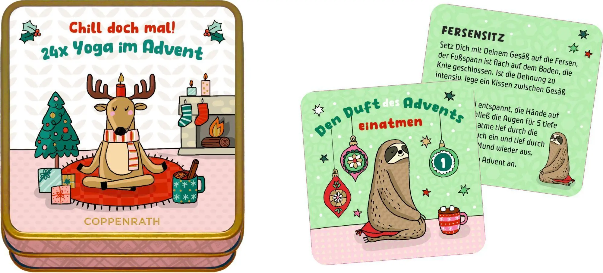 Bild: 4050003972244 | Mitmach-Dosen - Chill doch mal! 24x Yoga im Advent / 24 schnurrige...