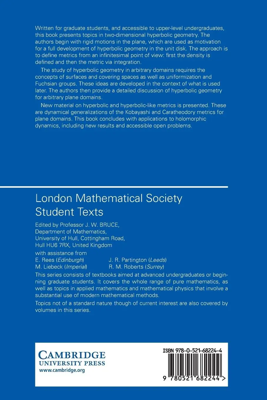 Rückseite: 9780521682244 | Hyperbolic Geometry from a Local Viewpoint | Linda Keen (u. a.) | Buch