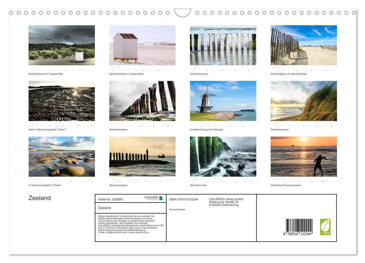 Bild: 9783516122244 | Zeeland (Wandkalender 2026 DIN A3 quer), CALVENDO Monatskalender
