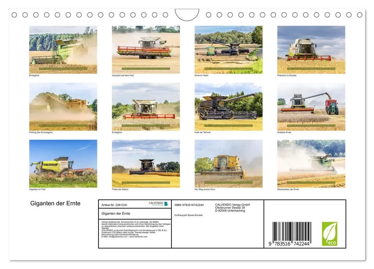 Bild: 9783516742244 | Giganten der Ernte (Wandkalender 2026 DIN A4 quer), CALVENDO...