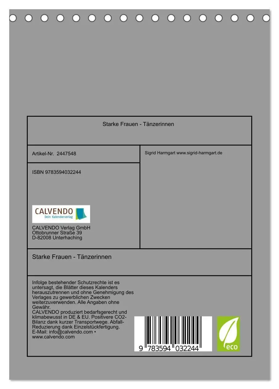 Bild: 9783594032244 | Starke Frauen - Tänzerinnen (Tischkalender 2027 DIN A5 hoch),...