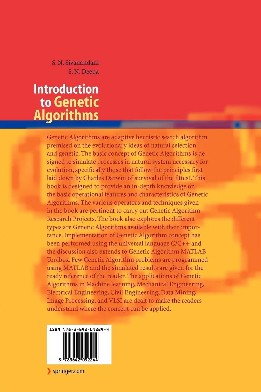 Rückseite: 9783642092244 | Introduction to Genetic Algorithms | S. N. Deepa (u. a.) | Taschenbuch