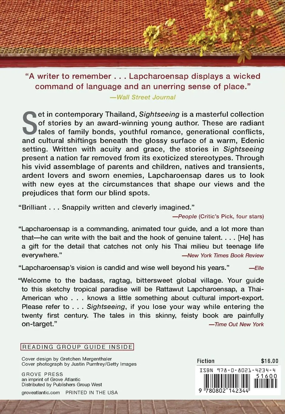 Rückseite: 9780802142344 | Sightseeing | Rattawut Lapcharoensap | Taschenbuch | Englisch | 2005