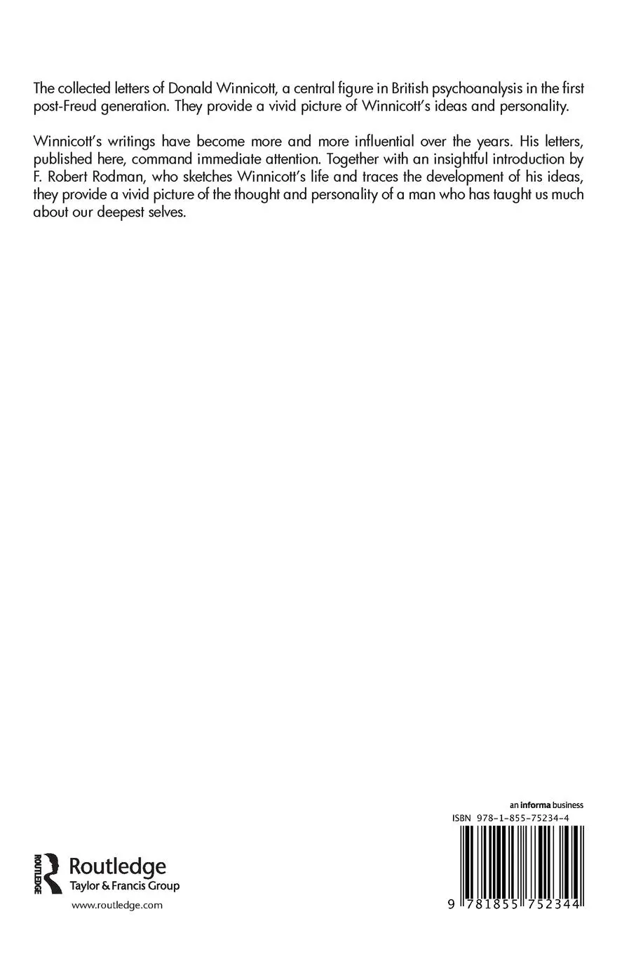 Rückseite: 9781855752344 | The Spontaneous Gesture | Selected Letters of D.W. Winnicott | Buch