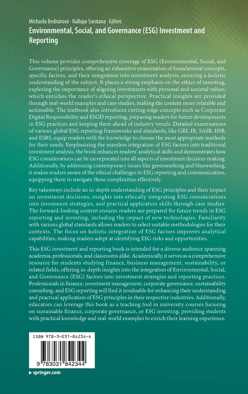 Rückseite: 9783031842344 | Environmental, Social, and Governance (ESG) Investment and Reporting