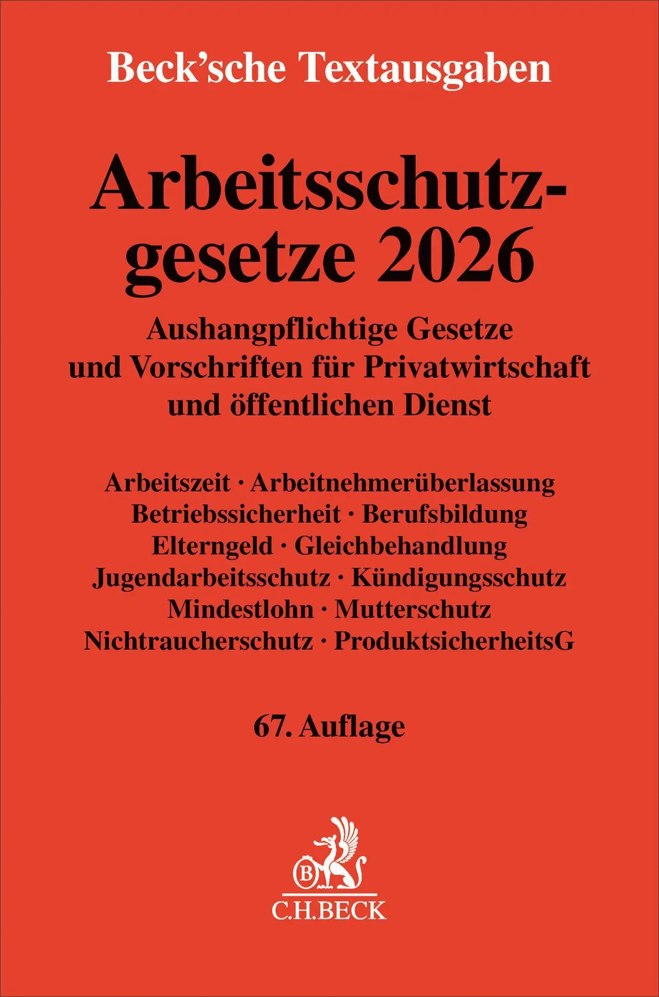 Cover: 9783406842344 | Arbeitsschutzgesetze 2026 | Taschenbuch | Beck´sche Textausgaben