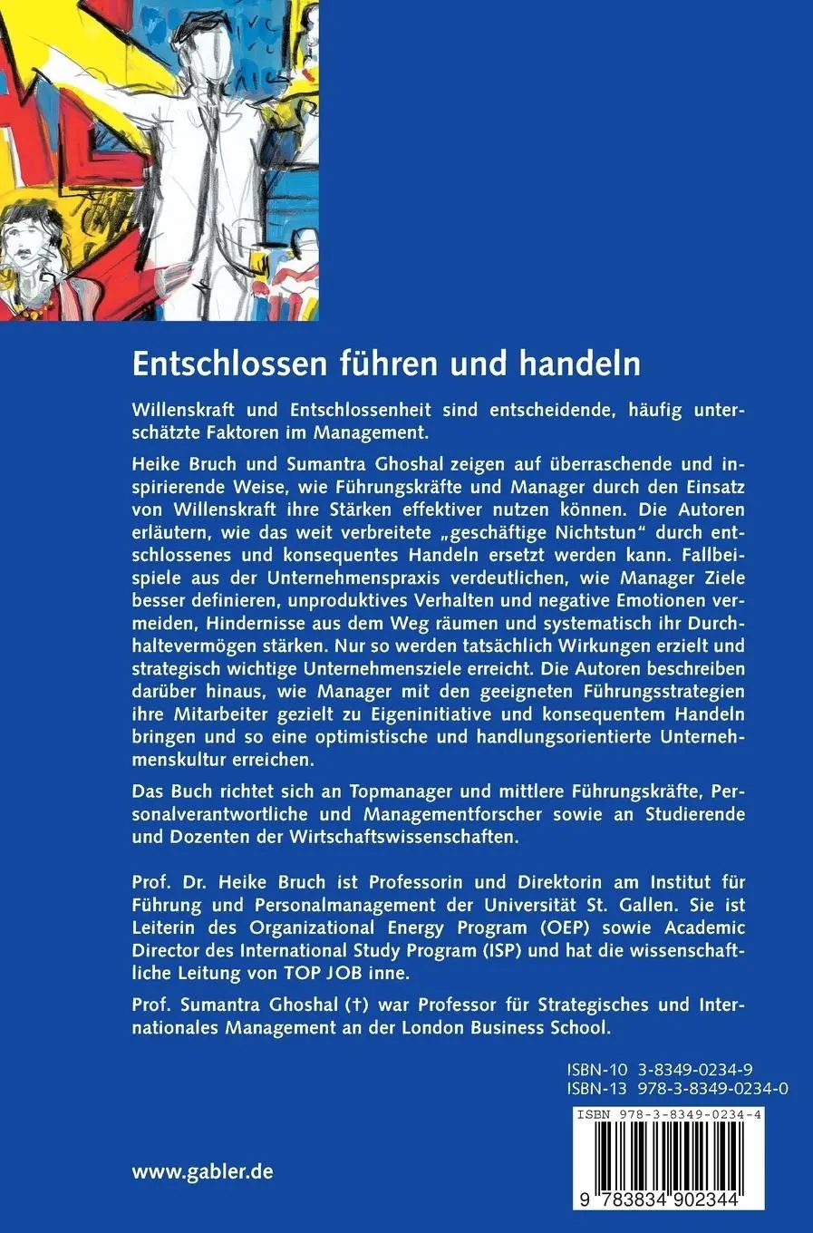 Rückseite: 9783834902344 | Entschlossen führen und handeln | Heike Bruch (u. a.) | Buch | xiv