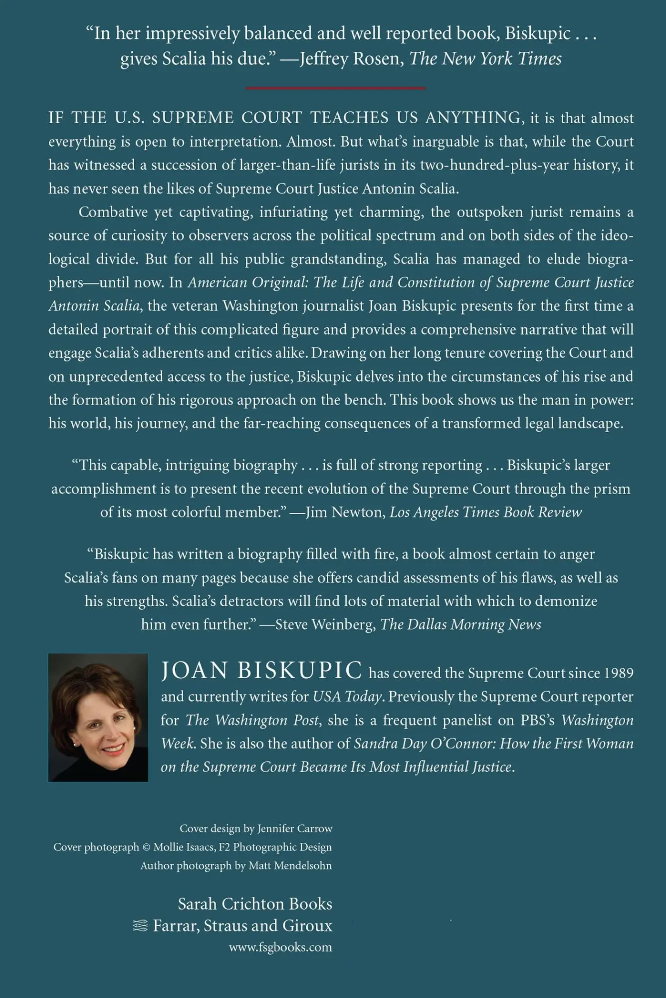 Rückseite: 9780374532444 | American Original | Joan Biskupic | Taschenbuch | Englisch | 2010