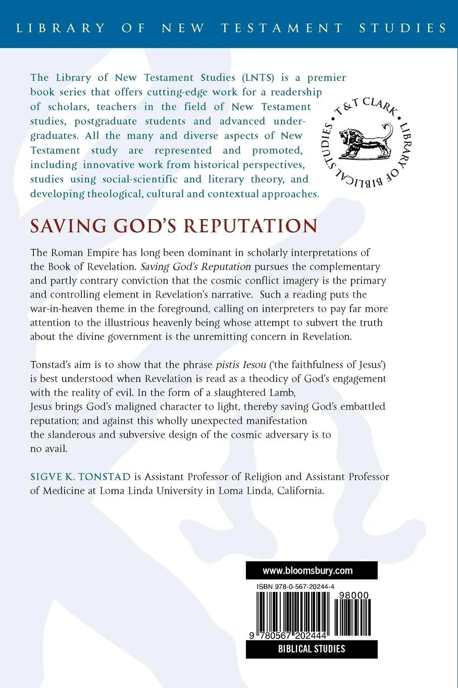 Rückseite: 9780567202444 | Saving God's Reputation | Sigva K. Tonstad (u. a.) | Taschenbuch