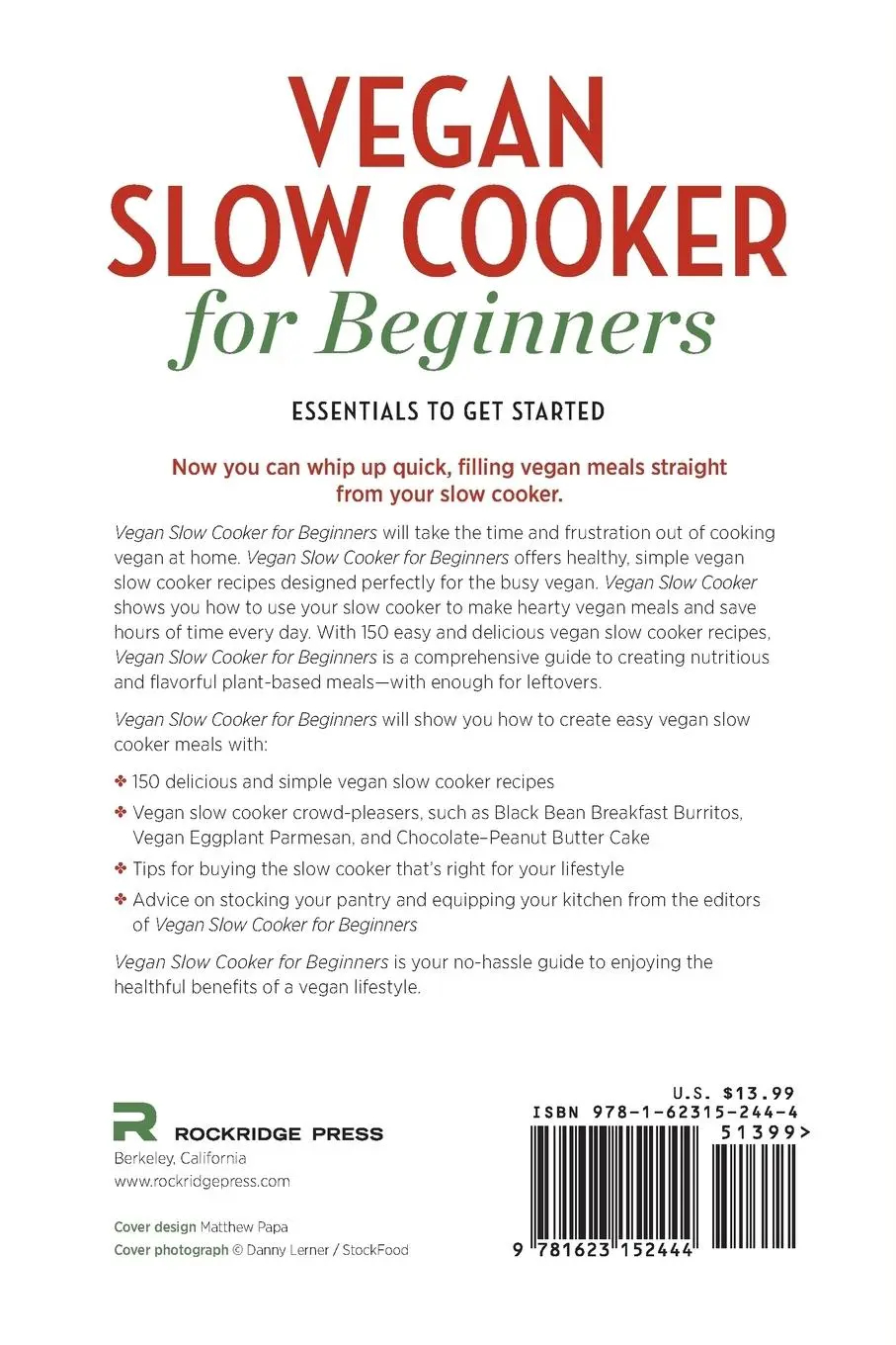 Rückseite: 9781623152444 | Vegan Slow Cooker for Beginners | Essentials to Get Started | Press