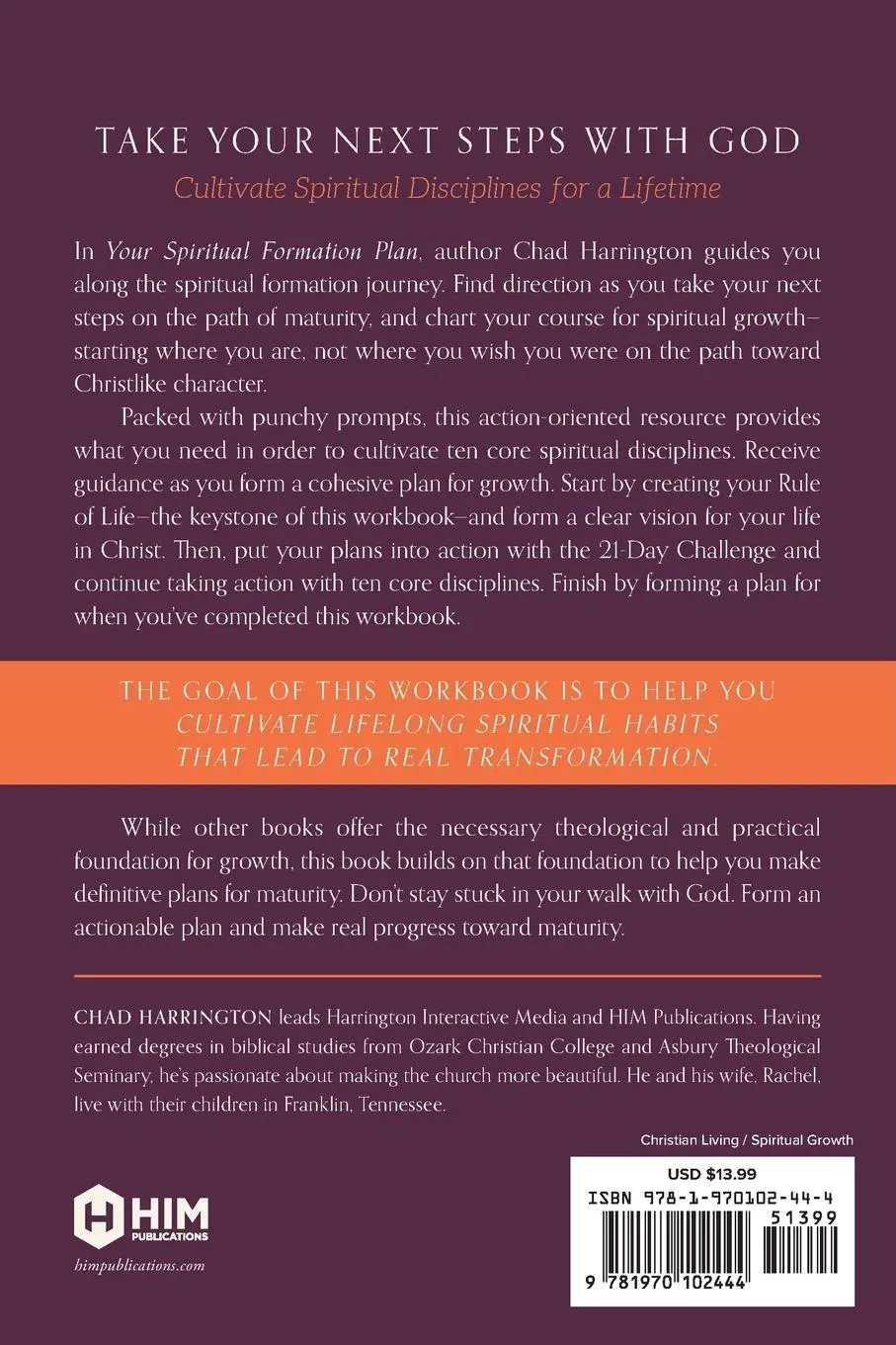 Rückseite: 9781970102444 | Your Spiritual Formation Plan | Chad Harrington | Taschenbuch | 2021