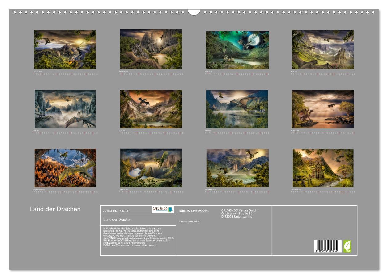 Bild: 9783435092444 | Land der Drachen (Wandkalender 2025 DIN A2 quer), CALVENDO...