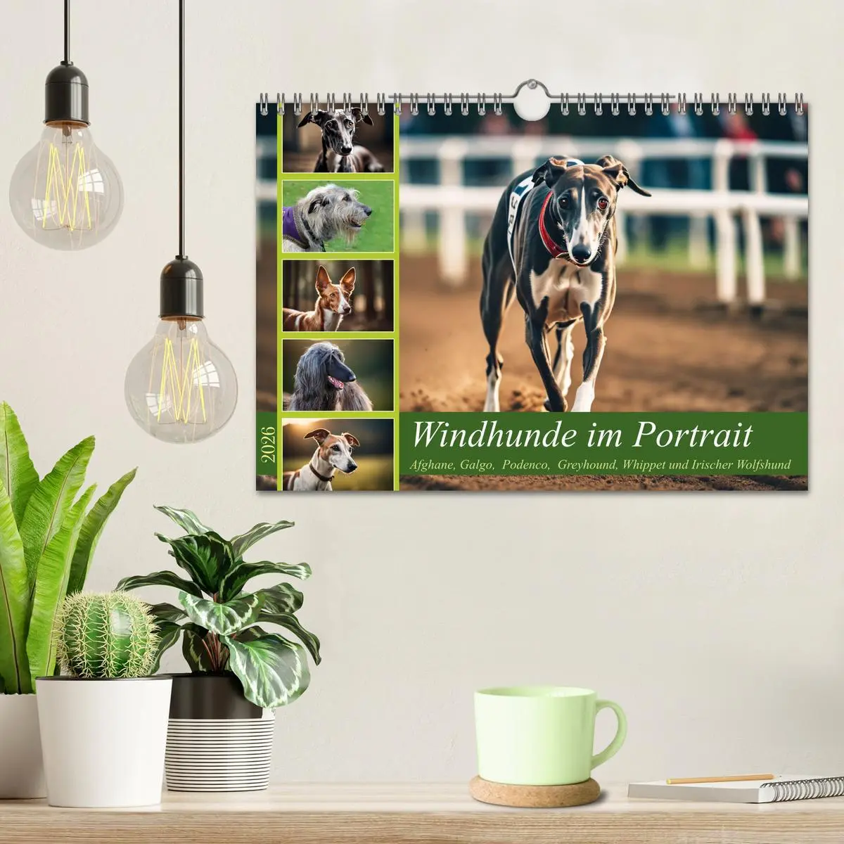 Bild: 9783457322444 | Windhunde im Portrait (Wandkalender 2026 DIN A4 quer), CALVENDO...