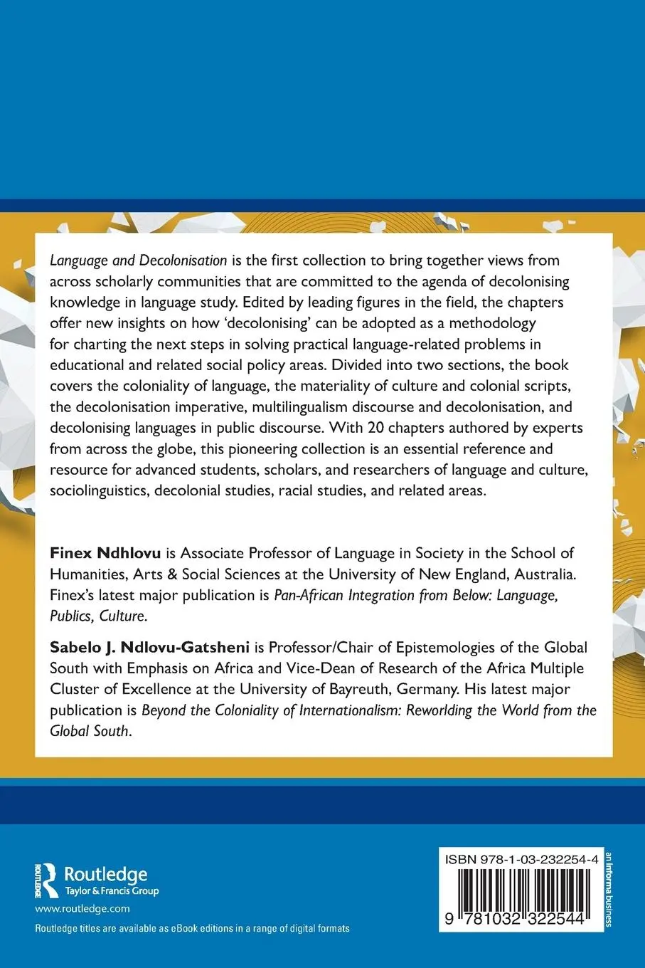 Rückseite: 9781032322544 | Language and Decolonisation | An Interdisciplinary Approach | Buch