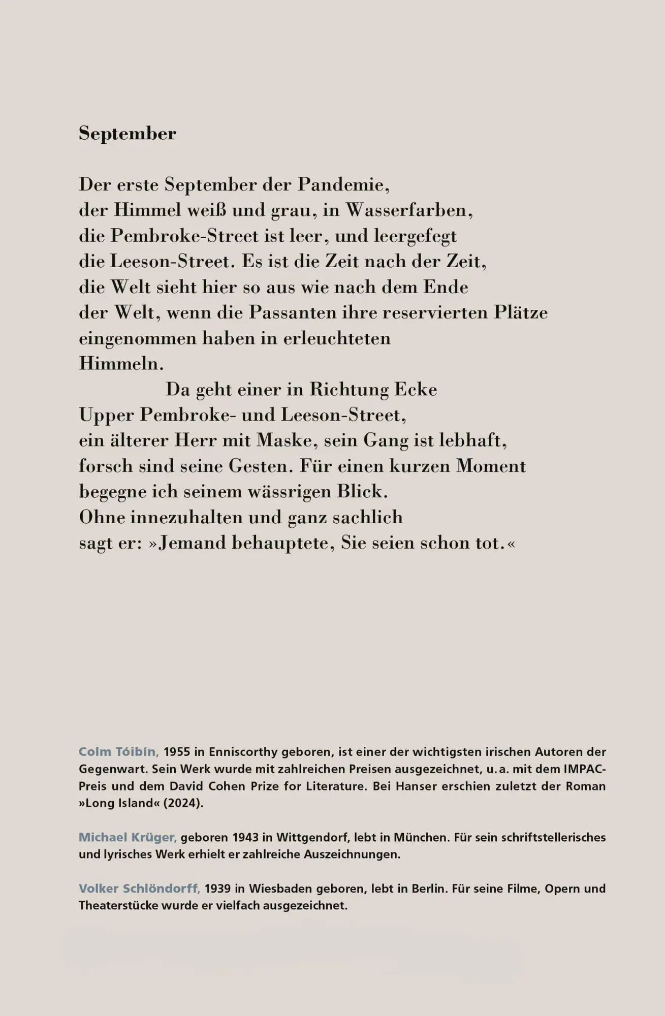 Bild: 9783446282544 | Vinegar Hill | Gedichte. Edition Lyrik Kabinett | Colm Tóibín | Buch