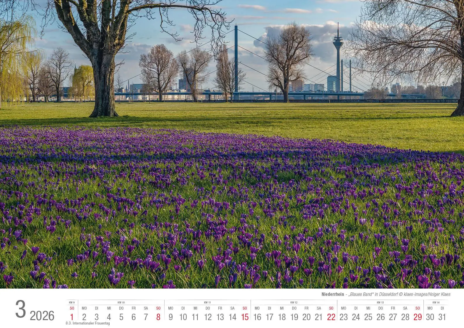 Bild: 9783965352544 | Niederrhein 2026 Bildkalender A3 Spiralbindung | Holger Klaes | 2026