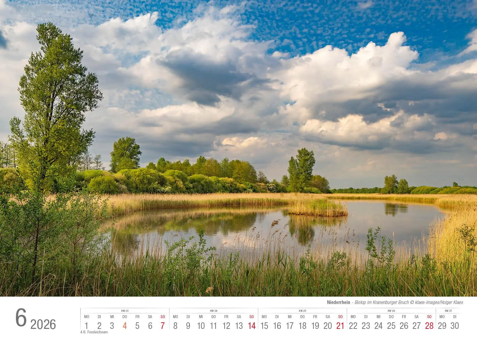 Bild: 9783965352544 | Niederrhein 2026 Bildkalender A3 Spiralbindung | Holger Klaes | 2026