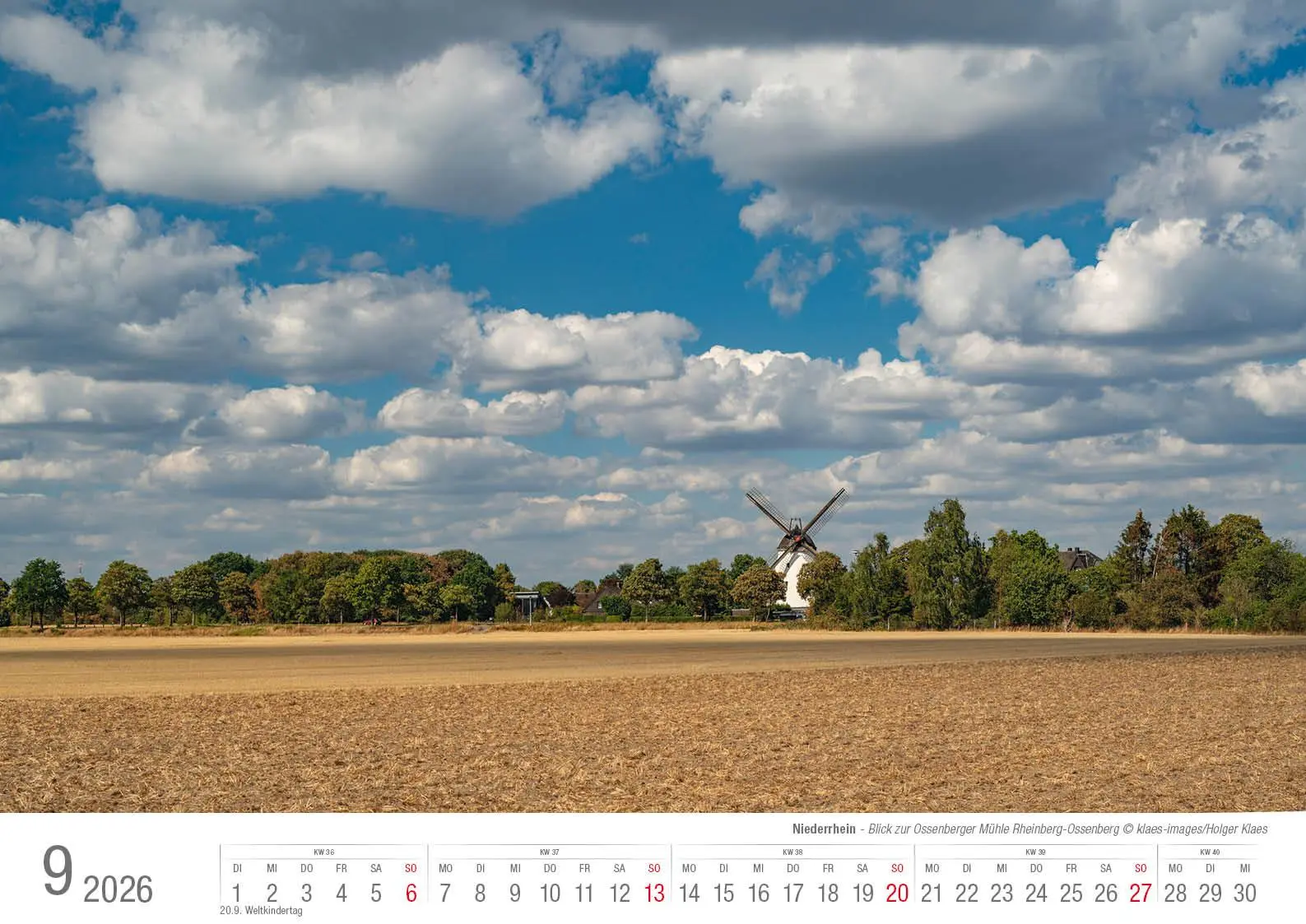 Bild: 9783965352544 | Niederrhein 2026 Bildkalender A3 Spiralbindung | Holger Klaes | 2026