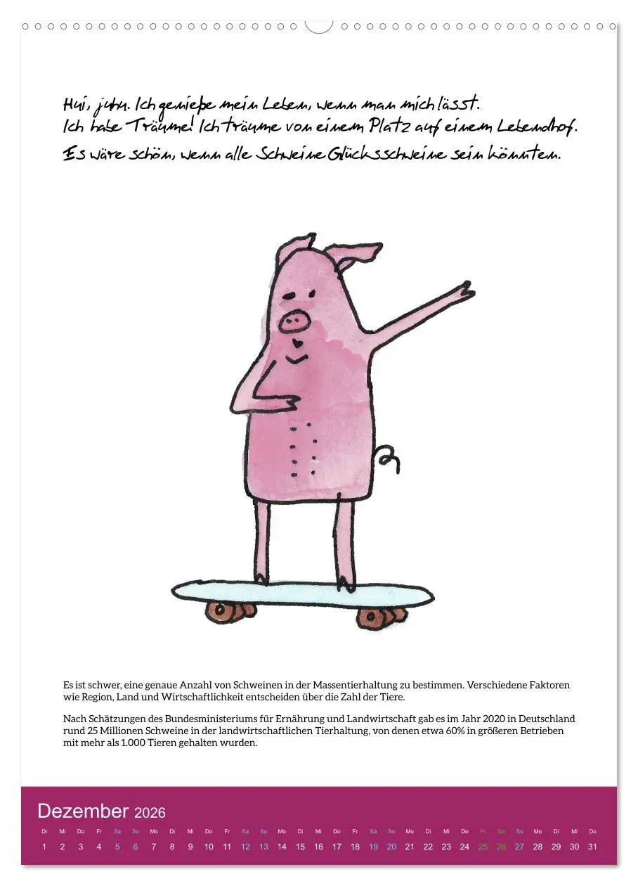 Bild: 9783516322644 | Schweinekalender - Alles was du über Schweine wissen wolltest!...