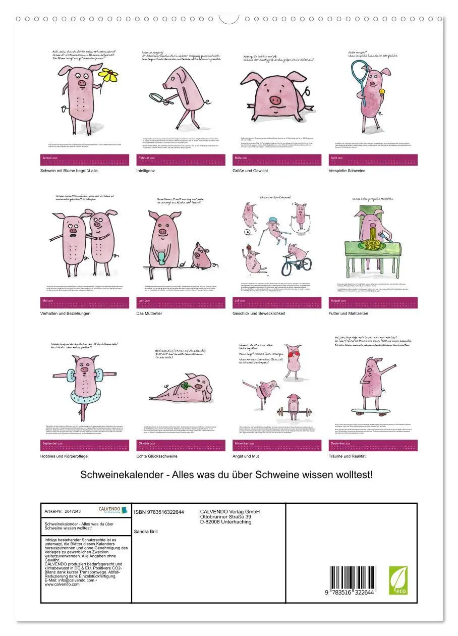 Bild: 9783516322644 | Schweinekalender - Alles was du über Schweine wissen wolltest!...