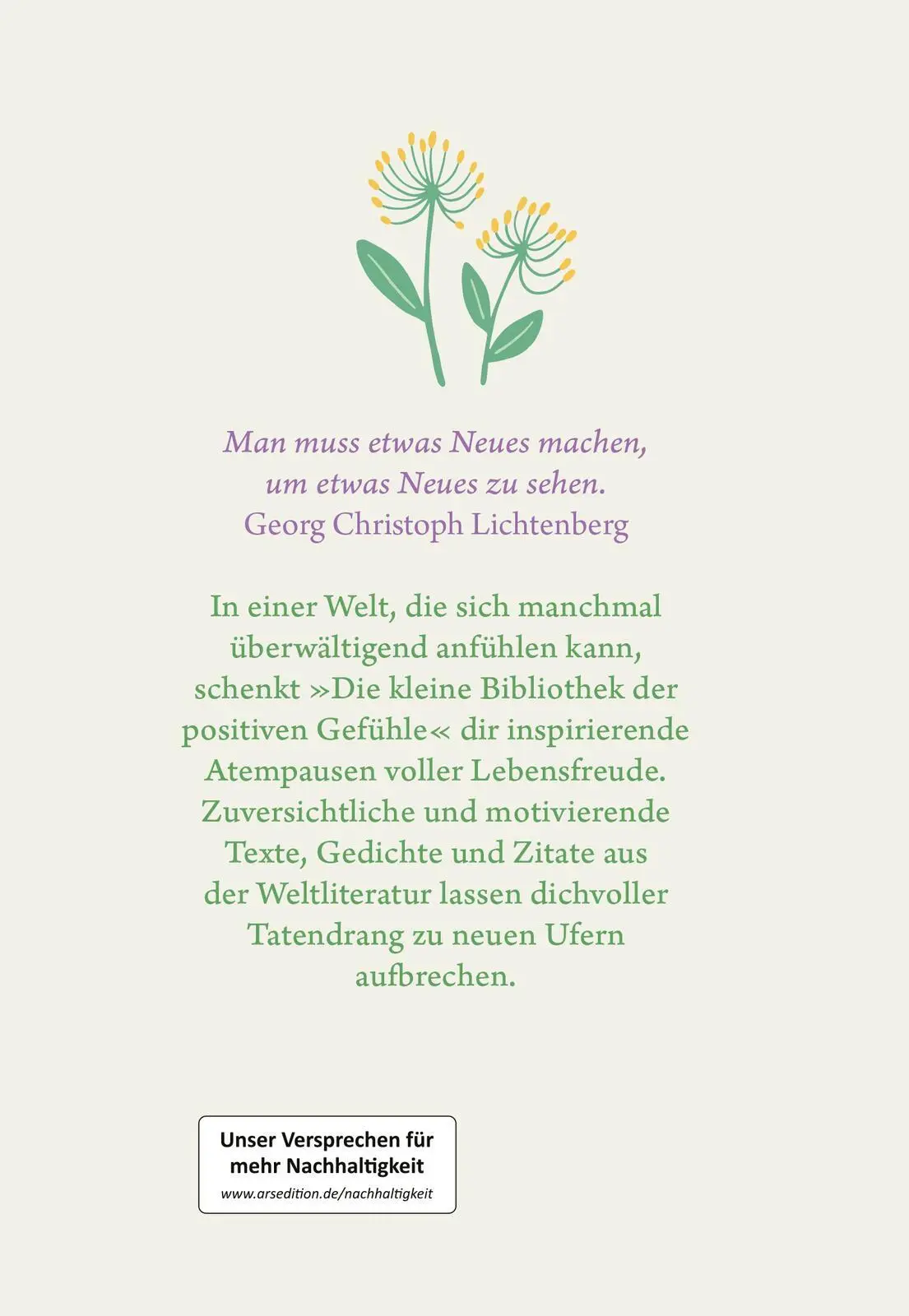 Rückseite: 9783845862644 | Die kleine Bibliothek der positiven Gefühle: Neubeginn | Buch | 80 S.