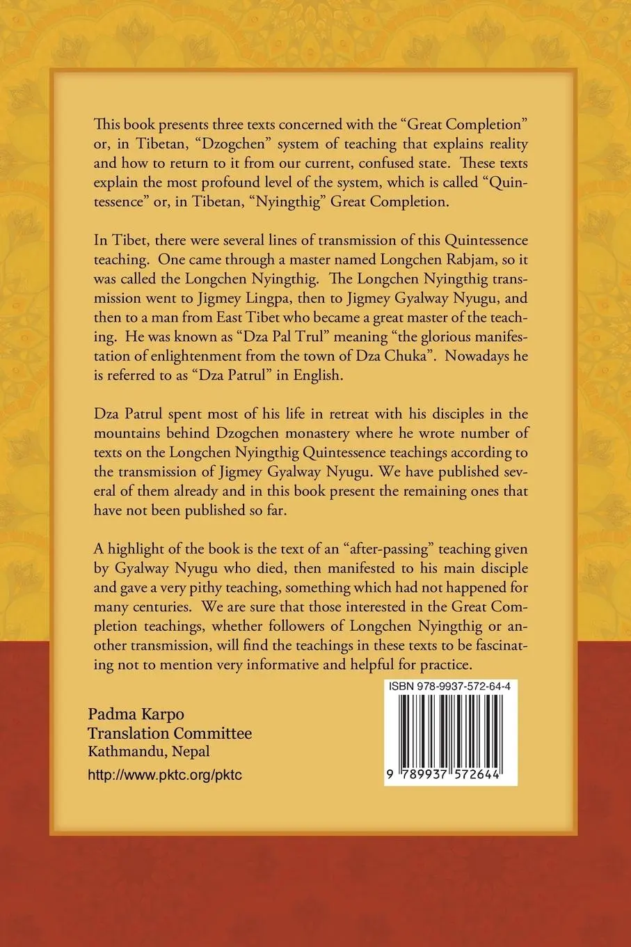 Rückseite: 9789937572644 | The View and Practice of Quintessence Dzogchen | Tony Duff | Buch