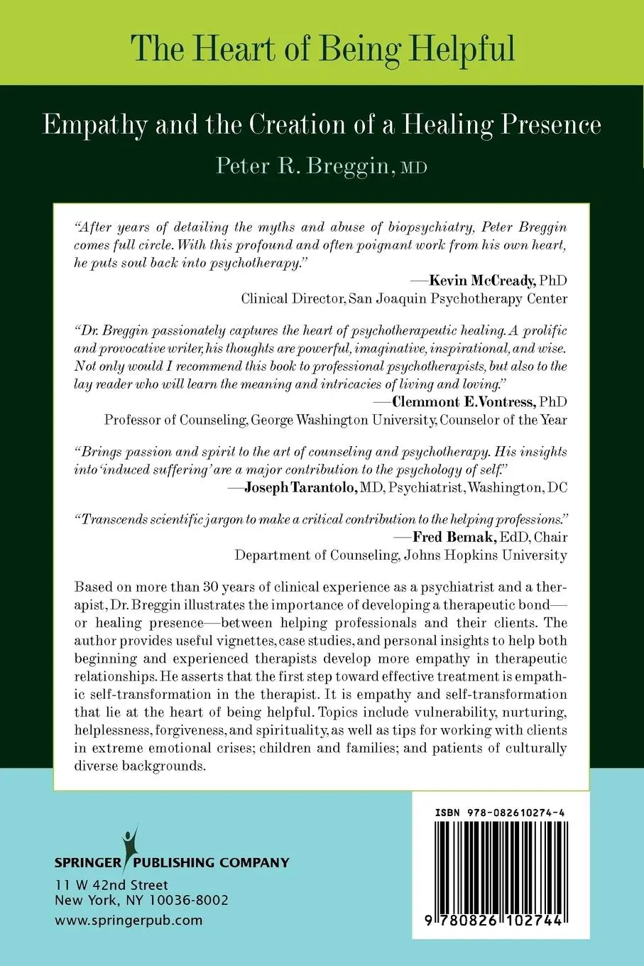 Rückseite: 9780826102744 | Heart of Being Helpful | Peter R. MD Breggin | Taschenbuch | Englisch