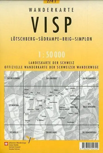 Bild: 9783302302744 | Swisstopo 1 : 50 000 Visp | Bundesamt für Landestopografie swisstopo