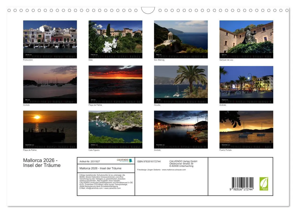 Bild: 9783516172744 | Mallorca 2026 - Insel der Träume (Wandkalender 2026 DIN A3 quer),...