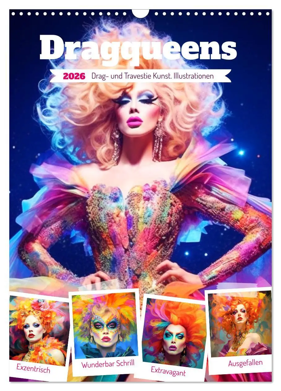 Cover: 9783516312744 | Dragqueens. Drag- und Travestie Kunst. Illustrationen (Wandkalender...