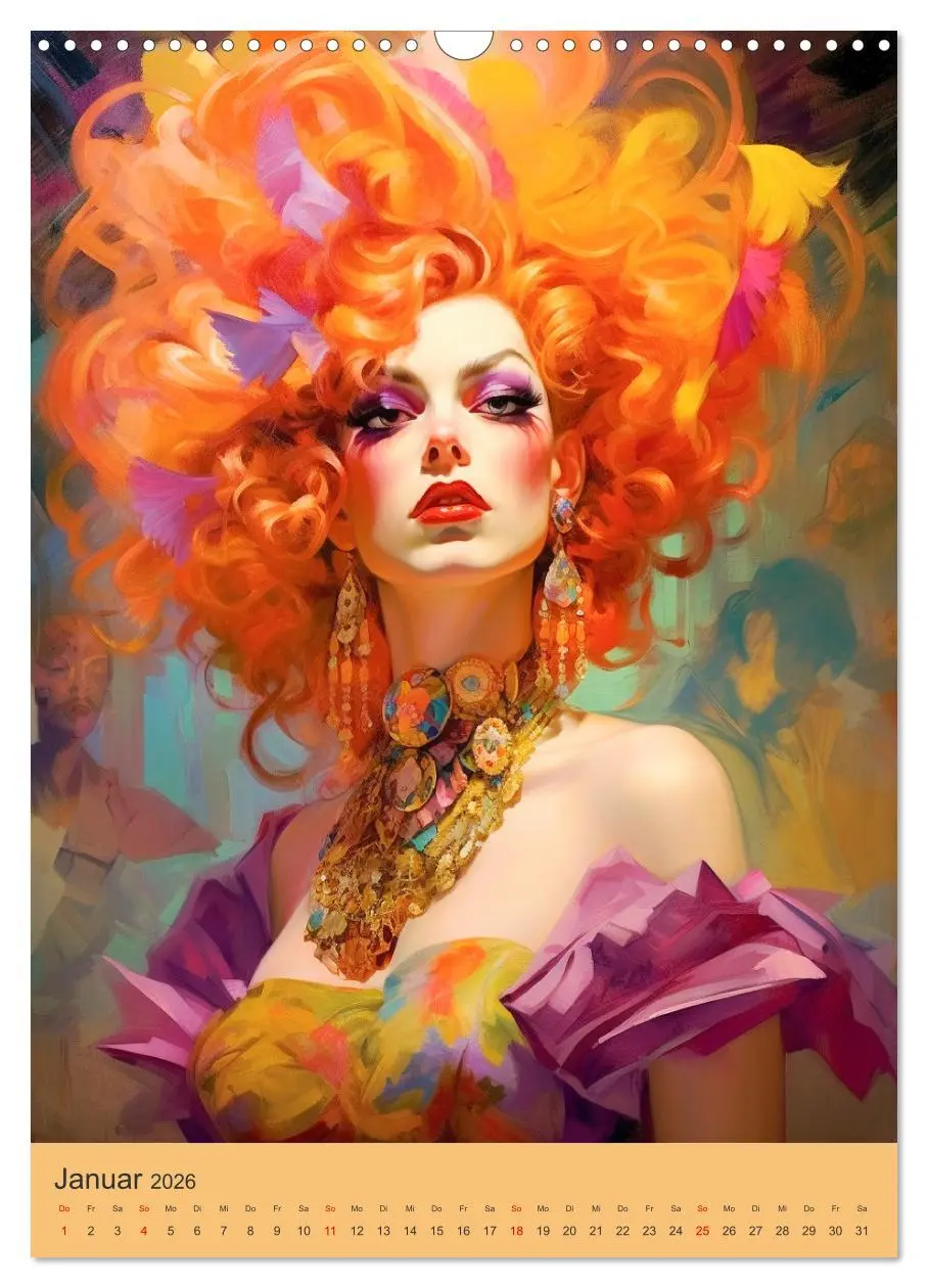 Bild: 9783516312744 | Dragqueens. Drag- und Travestie Kunst. Illustrationen (Wandkalender...
