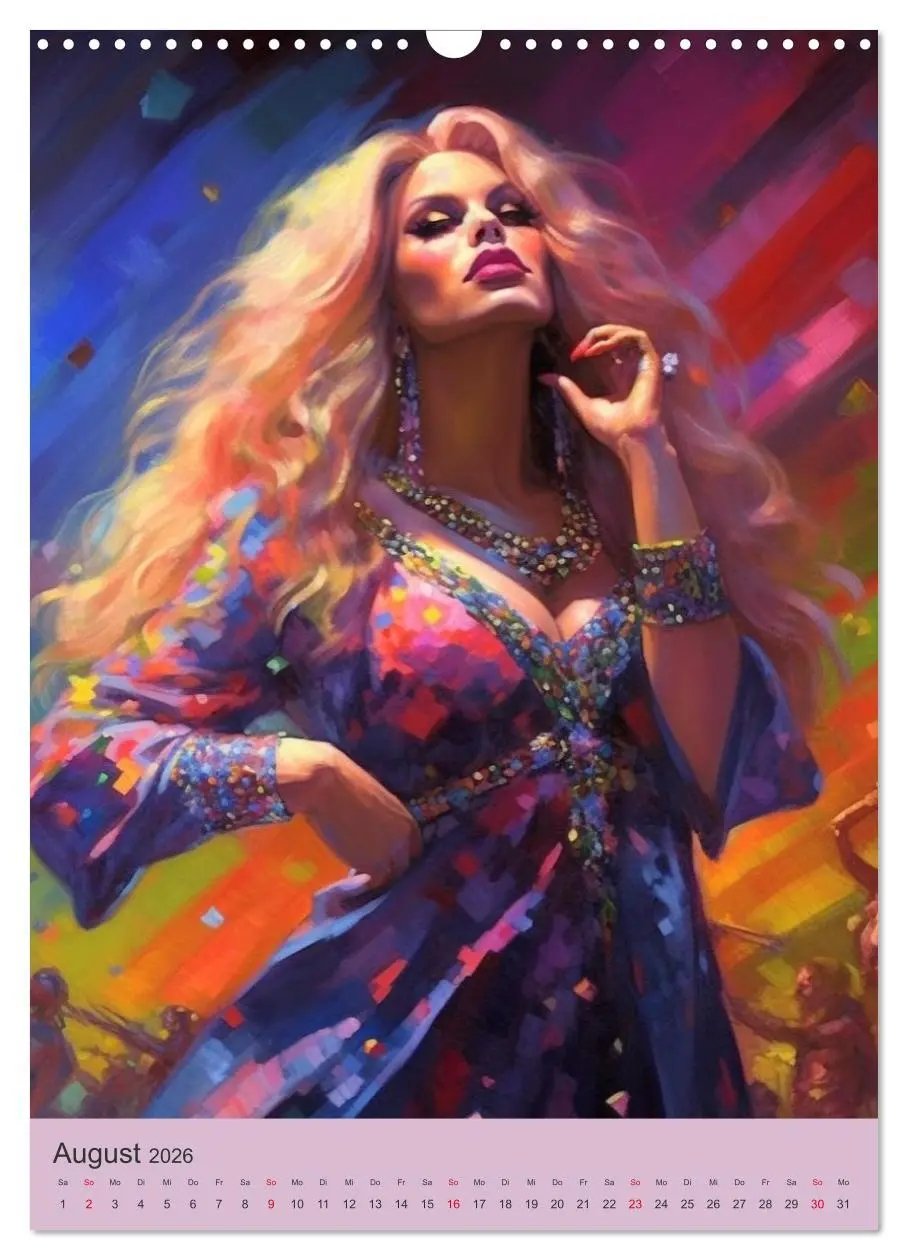 Bild: 9783516312744 | Dragqueens. Drag- und Travestie Kunst. Illustrationen (Wandkalender...
